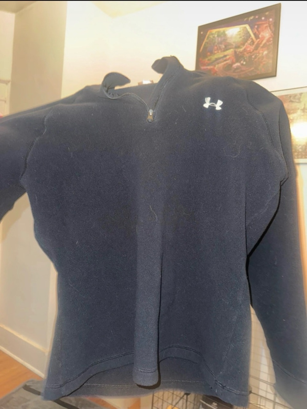 Under Armour Men’s Navy Quarter-Zip Fleece Pullover Hoodie